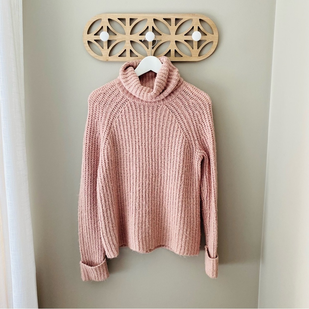BP Turtleneck Knit Sweater Blush Pink Sz XS